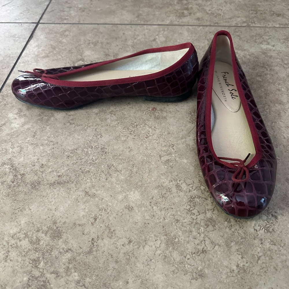 Patten leather burgundy flats